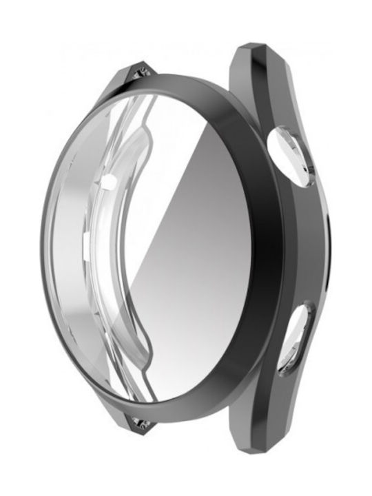 Electroplated Силиконов Калъф със Стъкло в Черен цвят за Huawei Watch 3 - Хуавей Уотч 3