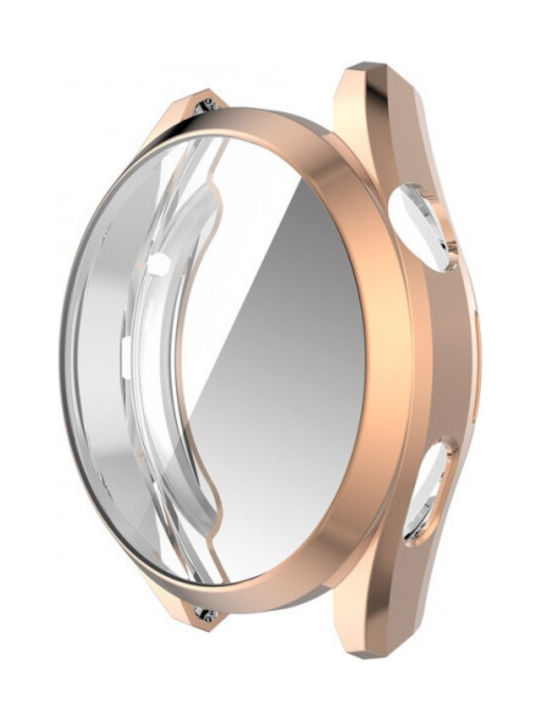 Electroplated Silikonhülle mit Glas in Rose Gold Farbe für Huawei Watch 3 Pro