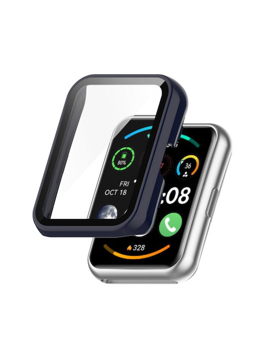 Tempered Glass Πλαστική Θήκη σε Μπλε χρώμα για το Huawei Watch Fit 2 / Fit 2 Active Tempered Glass Πλαστική Θήκη σε Μπλε χρώμα για το Huawei Watch Fit 2 / Fit 2 Active