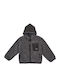 Kids Cardigan Fleece with Hood Gray