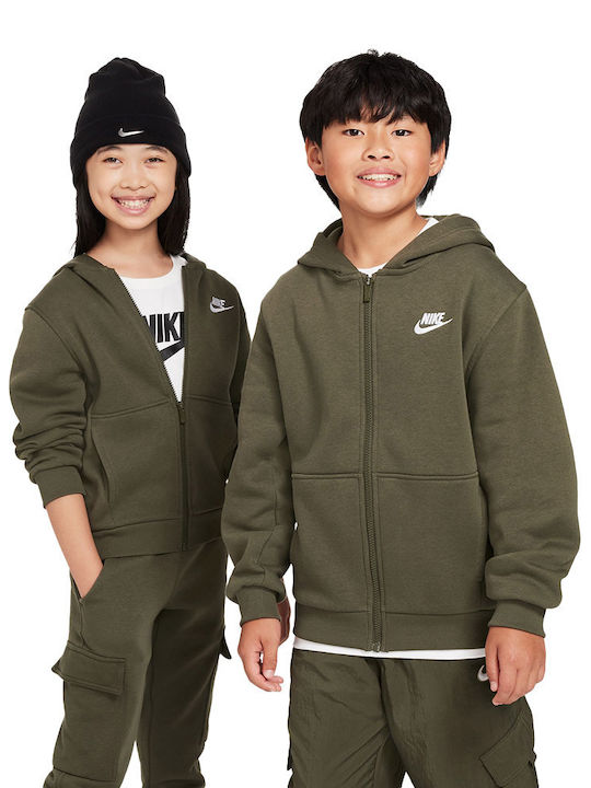 Nike Αθλητική Παιδική Ζακέτα Φούτερ Fleece με Κ...