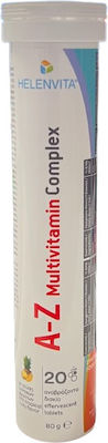 Helenvita A-Z Multivitamin Complex Vitamin for Energy & Immune System Boost Tropical Fruit 20 eff. tabs