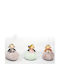 Faitakis Pack Weihnachtliche Keramisch Figur Cherub Weiß Länge 8cm