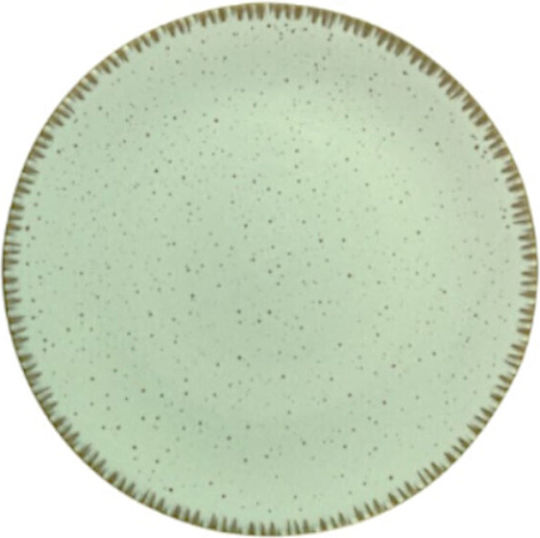 Dot Plate Desert made of Porcelain Green with Diameter 20cm 6pcs