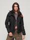 Superdry W Women's Short Lifestyle Jacket Windproof for Spring or Autumn Black