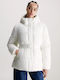 Women's Short Puffer Jacket for Spring or Autumn White