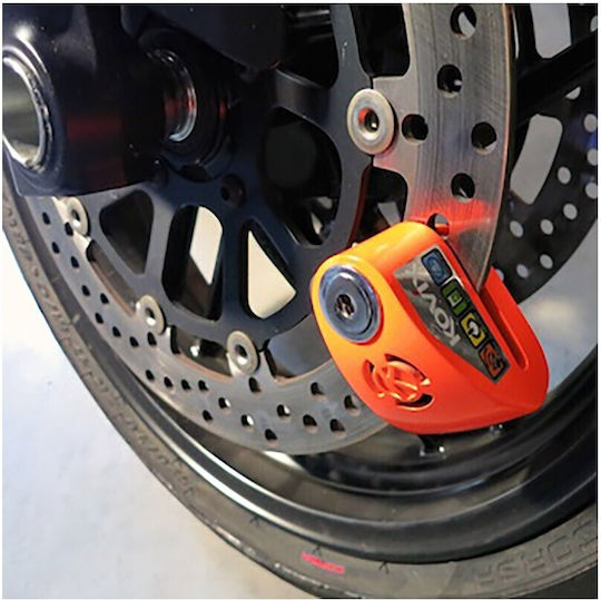 Motorcycle Disc Brake Lock with Alarm & 6mm Pin in Red