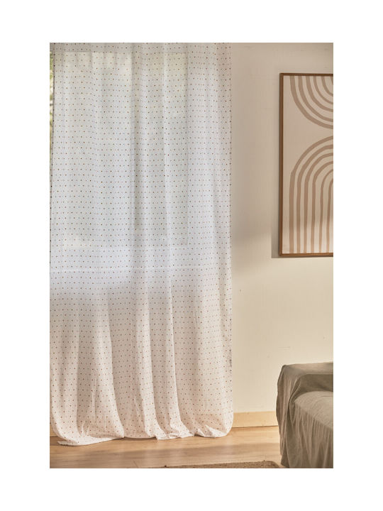 Calma House Κουρτίνα με Τιράντες Plumeti Plumeti Multicolour 140x280εκ.