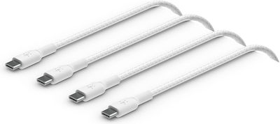 Belkin 2Pack Geflochten USB 2.0 Kabel USB-C männlich - USB-C 60W Weiß 2m (CAB004BT2MWH2PK)