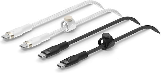 Belkin 2Pack Braided USB 2.0 Cable USB-C male - USB-C PD Μαύρο 1m CAB011BT1MBW2PK 2τμχ