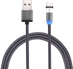 Braided / Magnetic USB 2.0 Cable USB-C male - USB-A male Γκρι 1m (SAS2697H)