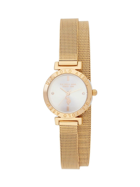 Us polo assn watch gold best sale