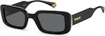 Polaroid Women's Sunglasses with Black Plastic Frame and Black Lens PLD6208/S/X 807M9