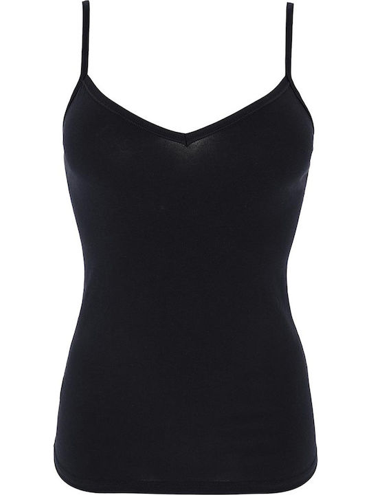 Women's T-Shirt with Spaghetti Strap Black