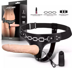 LateToBed Gurtzeug mit Dildo 19cm in Hautfarbe