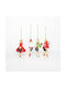 Hanging Figure Ornament Polyresin 5.5x7.5cm Set 6pcs