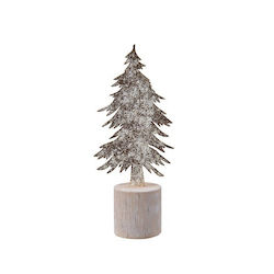 Kaemingk Christmas Decorative Snowy Metal Tree 10cm Decorated Gold