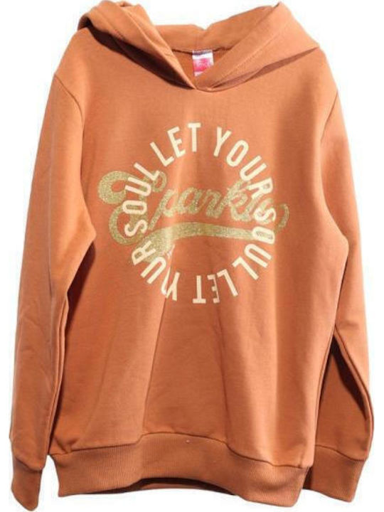 Kinder-Sweatshirt mit Kapuze Braun