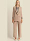 Women's Fabric Trousers Beige