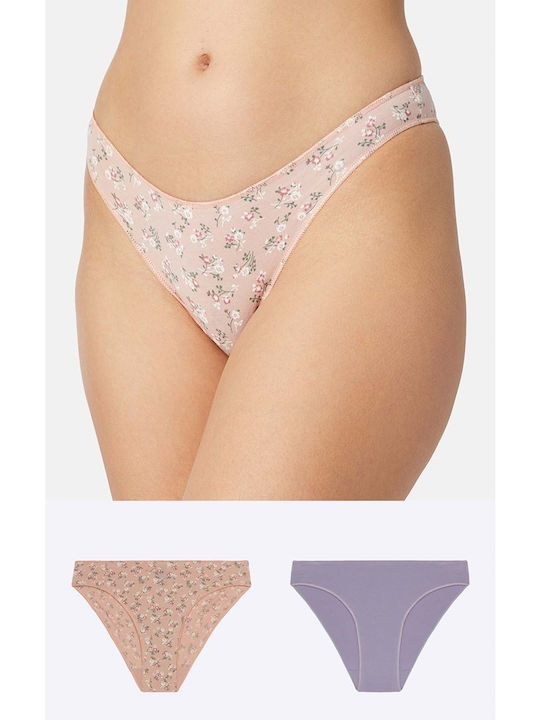 Minerva Miss Γυναικεία Slip 2Pack Λιλά