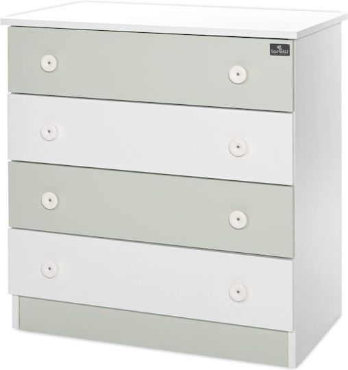 Βρεφική Συρταριέρα με 4 Συρτάρια White/Milky Green 81x50x86cm