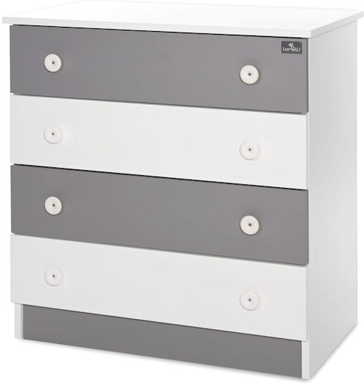 Baby Dresser with 4 Drawers White Stone Gray 81x50x86cm