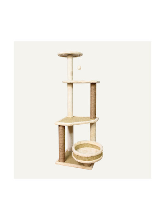 Kratzbaum Katzenbäume Beige 4 Ebenen mit Höhe 40cm