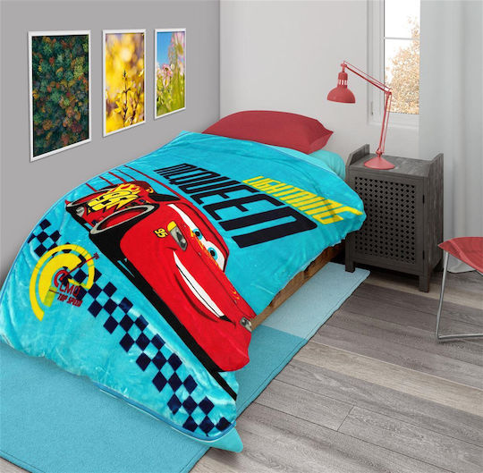 Disney Pătură Catifea Cars Albastru 160x220cm