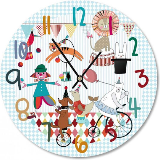Colourbox Kids Παιδικό Ρολόι Τοίχου Ξύλινο 31εκ.