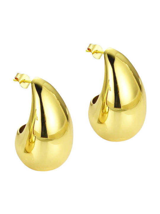 Theodora's Jewellery Σκουλαρίκια Καρφωτά από Ατσάλι Επιχρυσωμένα με Πέτρες