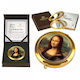 Da Vinci Schminkspiegel Geldbörse 11x11cm Gold