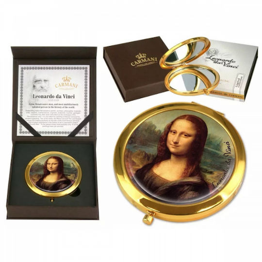 Da Vinci Schminkspiegel Geldbörse 11x11cm Gold