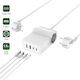 4Smarts Βάση Φόρτισης GaN με 2 Θύρες USB-A και 2 Θύρες USB-C 65W σε Λευκό χρώμα (6in1 Power Strip Desk Gan)