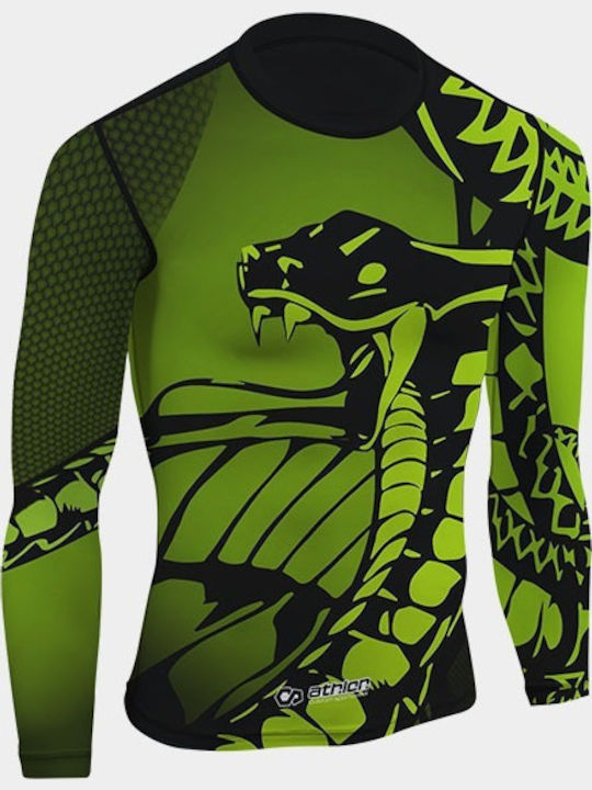 Athlon Bărbați Cu mânecă lungă Tricou 135-1845 pentru Jiu-Jitsu Verde