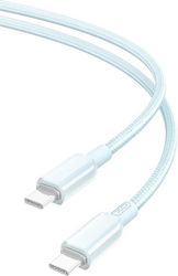 XO Braided USB 3.0 Cable USB-C male - USB-C male 60W Μπλε 1m (16.005.0255)