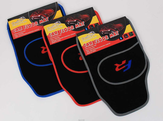Set of Front and Rear Mats Universal 4pcs Red