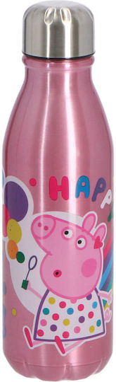 Drinking Bottle Детска бутилка за вода Peppa Pig Алуминий Розов 600мл