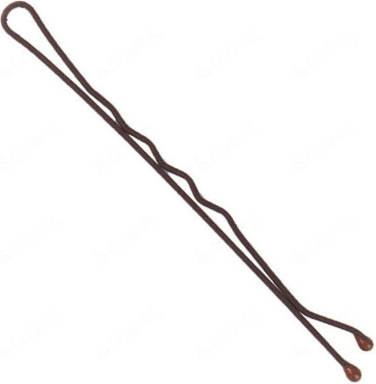 Απλά Τσιμπιδάκια Μαλλιών Καφέ 4.9cm 150τμχ