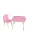 Kids Table and Chairs Set made of Wood Pink