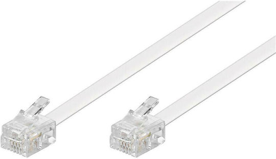 Flat Τηλεφωνικό Καλώδιο RJ11 6P4C 40m Λευκό (00322)