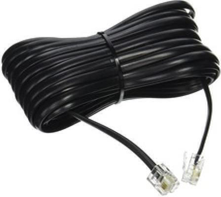 Flat Telephone Cable RJ11 6P4C 1.5m Black (01.074.0140)