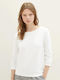 Women's Summer Blouse Cotton with 3/4 Sleeve White