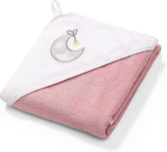 Babyono Baby Hooded Bath Towel Take Care Pink 85x85cm