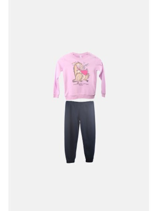 Dreams Set Top & Bottom Kids Winter Pyjamas Pink