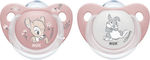 Nuk Orthodontic Pacifiers Silicone Bambi Bambi Pink for 0-6 months 2pcs