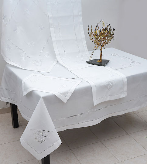 Ilis Home Platzdeckchen Stoff Weiß 48x33cm 1Stück