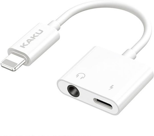 KAL Electronics KSC-353 Μετατροπέας Lightning male σε 3.5mm / Lightning female Λευκό 1τμχ