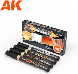 AK Interactive Ανεξίτηλοι Μαρκαδόροι Ασημί Σετ 4τμχ