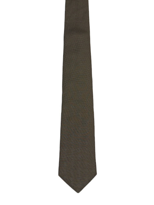 Hugo Boss Ανδρική Γραβάτα με Σχέδια σε Χακί Χρώμα