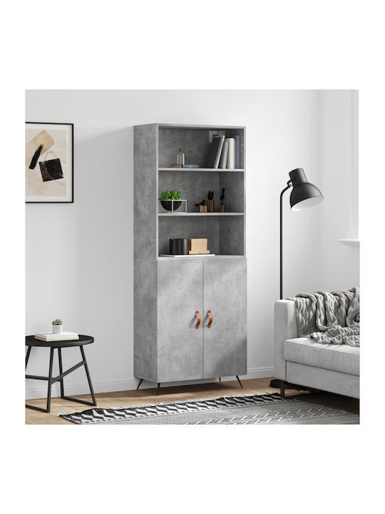 Wohnzimmer Nischenschrank aus Spanplatte Grau 6...